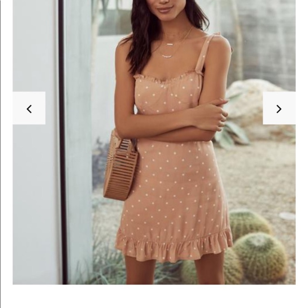 Olivaceous Polka Dot Dress in Blush